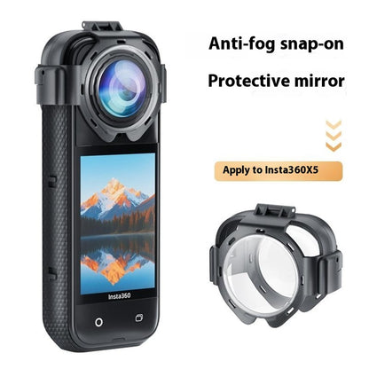 For Insta360 X5 Lens Protector Action Camera Snap-On Glass Cover 9H Hardness Anti Fog / Waterproof / Scratch Resistant