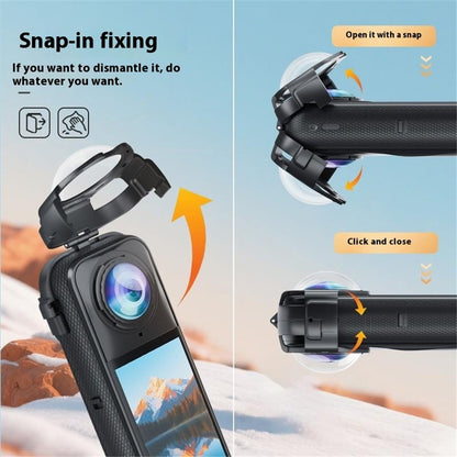 For Insta360 X5 Lens Protector Action Camera Snap-On Glass Cover 9H Hardness Anti Fog / Waterproof / Scratch Resistant