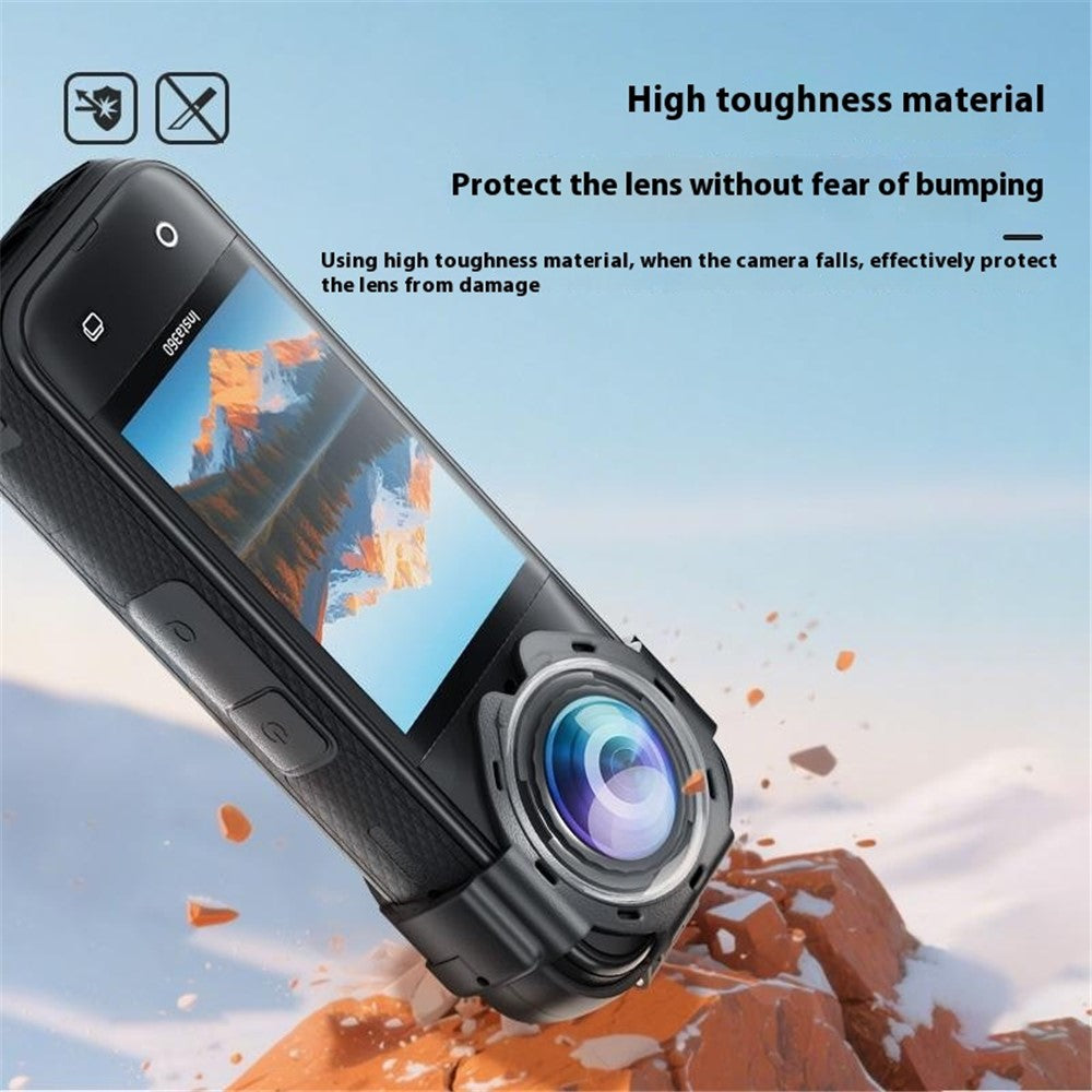 For Insta360 X5 Lens Protector Action Camera Snap-On Glass Cover 9H Hardness Anti Fog / Waterproof / Scratch Resistant