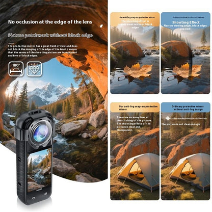 For Insta360 X5 Lens Protector Action Camera Snap-On Glass Cover 9H Hardness Anti Fog / Waterproof / Scratch Resistant