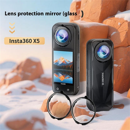 For Insta360 X5 2Pcs Panoramic Camera Lens Protector Anti Fog Scratch Resistant Optical Glass Lens Cover