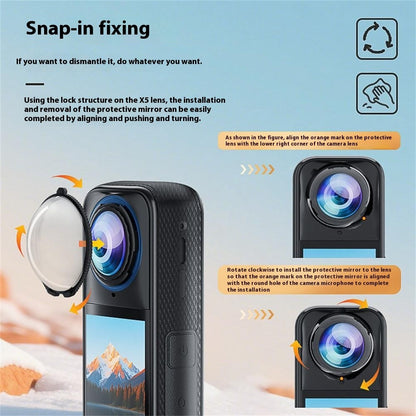 For Insta360 X5 2Pcs Panoramic Camera Lens Protector Anti Fog Scratch Resistant Optical Glass Lens Cover