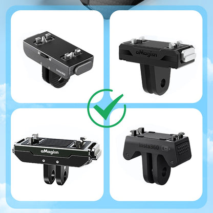 For Insta360 X5 Panoramic Action Camera Magnetic Quick Release Plastic Protective Frame