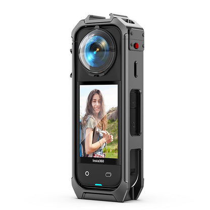 For Insta360 X5 Panoramic Action Camera Cage Quick Release Metal Protective Frame with Magnetic Base