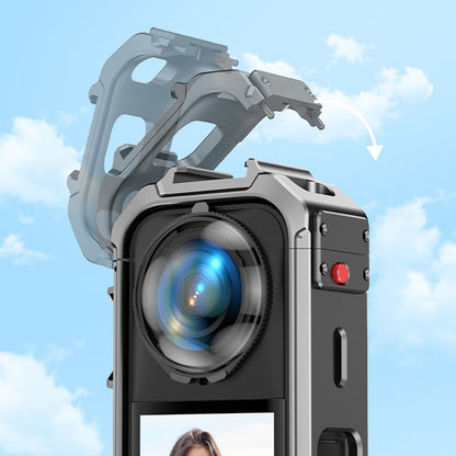 For Insta360 X5 Panoramic Action Camera Cage Quick Release Metal Protective Frame with Magnetic Base