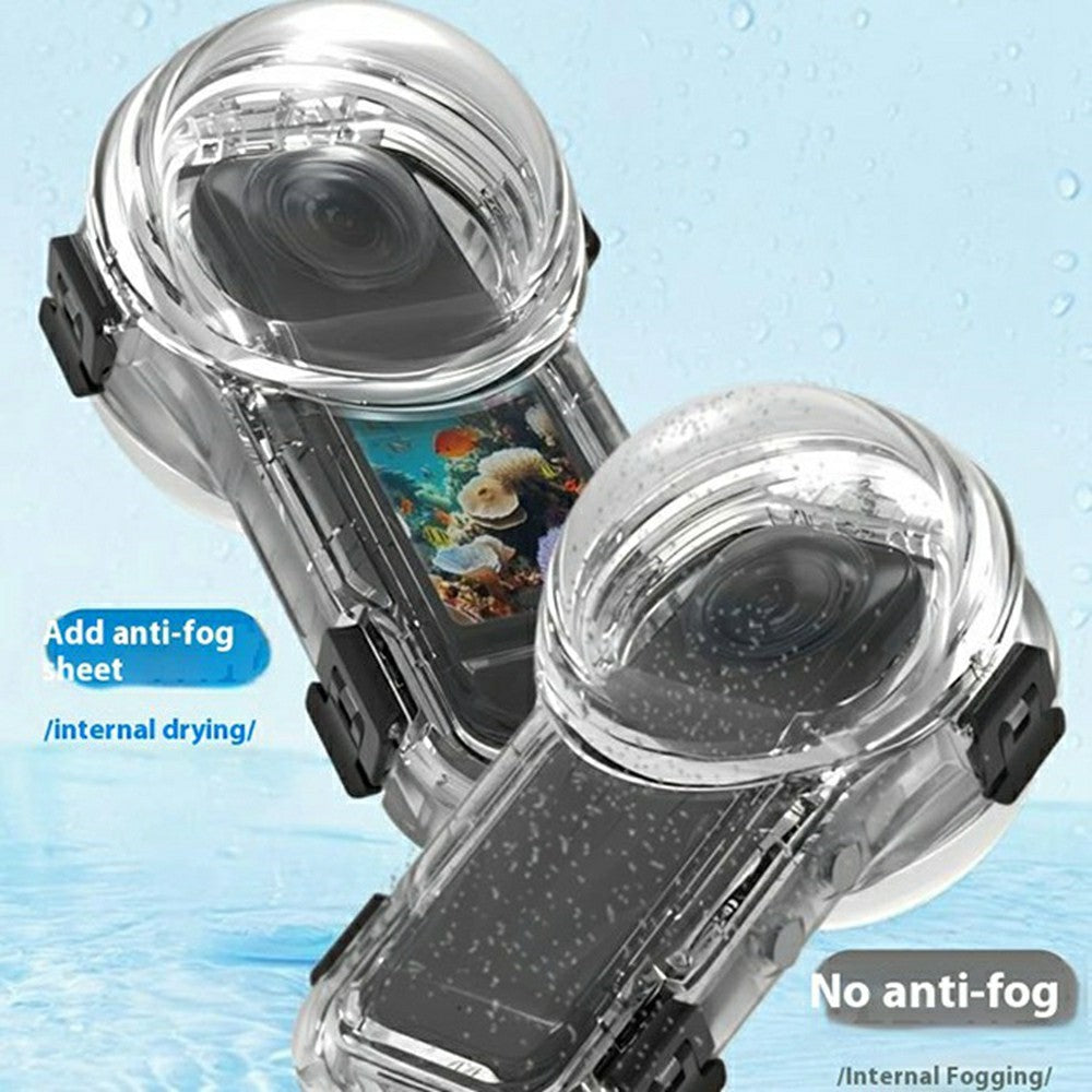 For Insta360 X5 Action Camera Invisible Diving Case 60M Underwater Hard PC Waterproof Housing