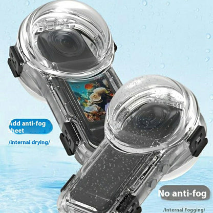 For Insta360 X5 Action Camera Invisible Diving Case 60M Underwater Hard PC Waterproof Housing