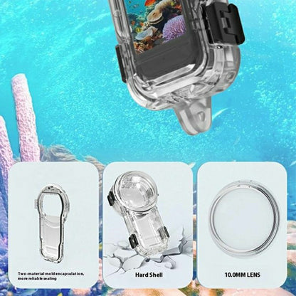 For Insta360 X5 Action Camera Invisible Diving Case 60M Underwater Hard PC Waterproof Housing