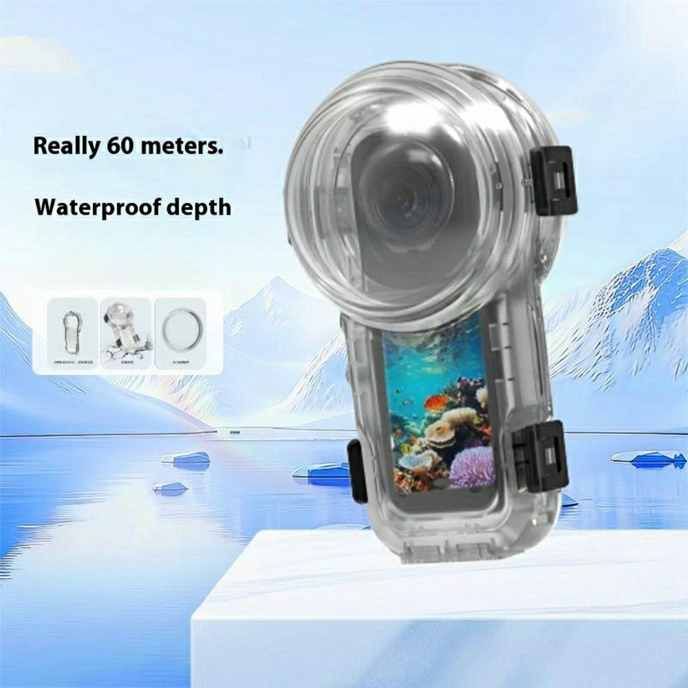 For Insta360 X5 Action Camera Waterproof Case Invisible Diving Housing Compatible with Magnetic Quick Release Mount