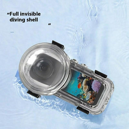 For Insta360 X5 Action Camera Waterproof Case Invisible Diving Housing Compatible with Magnetic Quick Release Mount