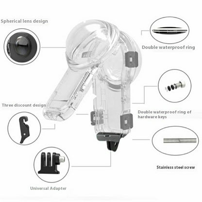 For Insta360 X5 Action Camera Waterproof Case Invisible Diving Housing Compatible with Magnetic Quick Release Mount