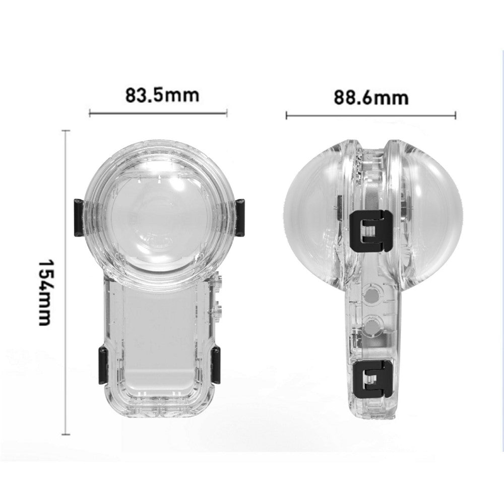 For Insta360 X5 Action Camera Waterproof Case Invisible Diving Housing Compatible with Magnetic Quick Release Mount