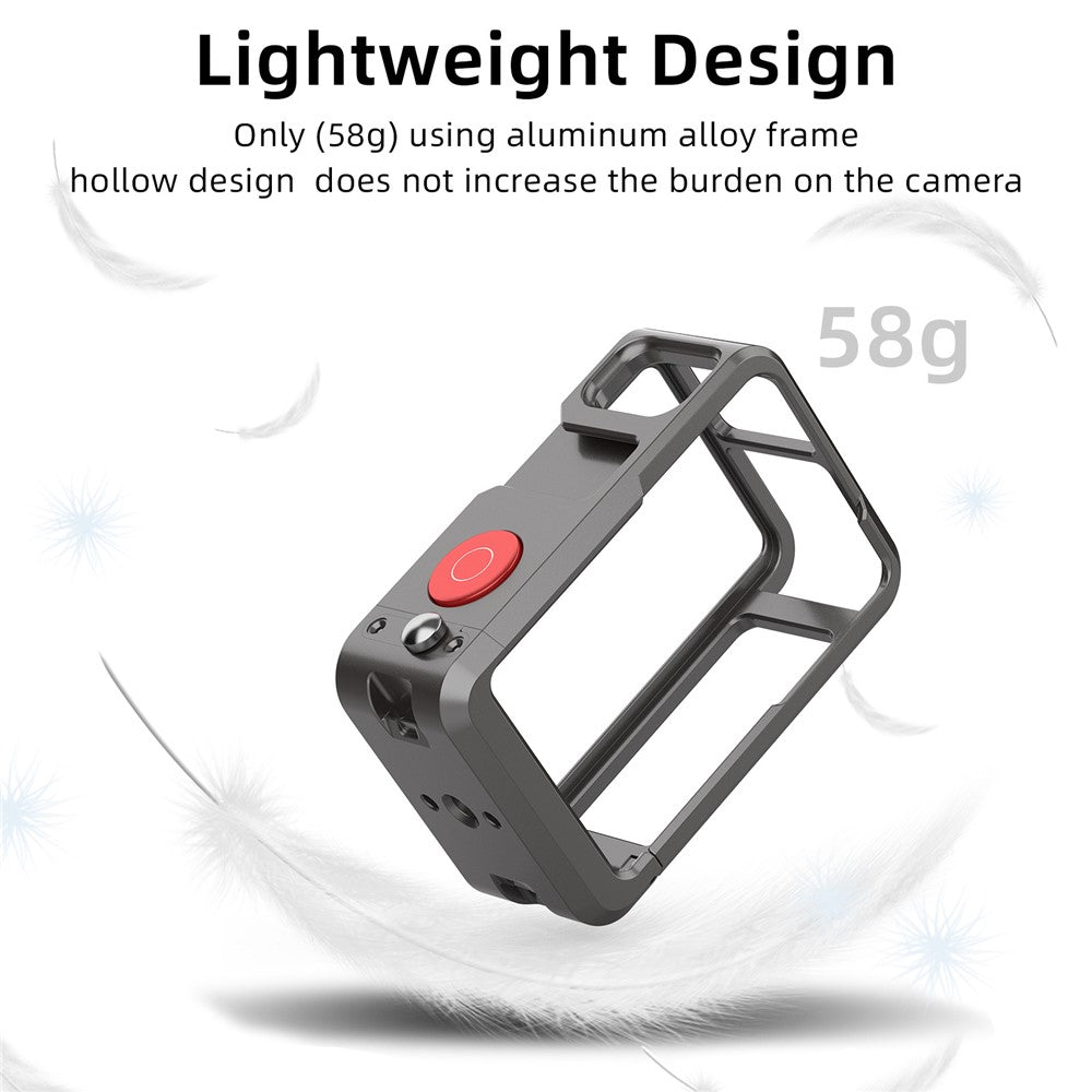FLW042 For DJI Action 5 Pro / 4 / 3 Camera Cage Aluminum Alloy Multi-Interface Expansion Frame