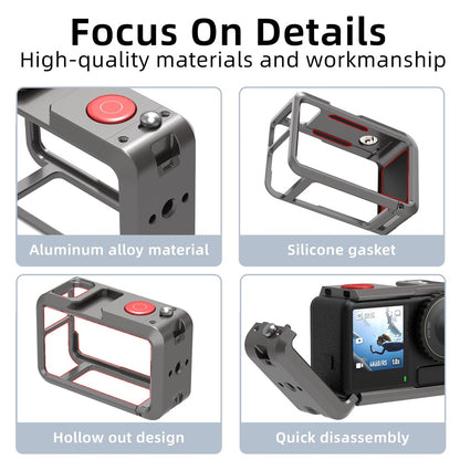 FLW042 For DJI Action 5 Pro / 4 / 3 Camera Cage Aluminum Alloy Multi-Interface Expansion Frame