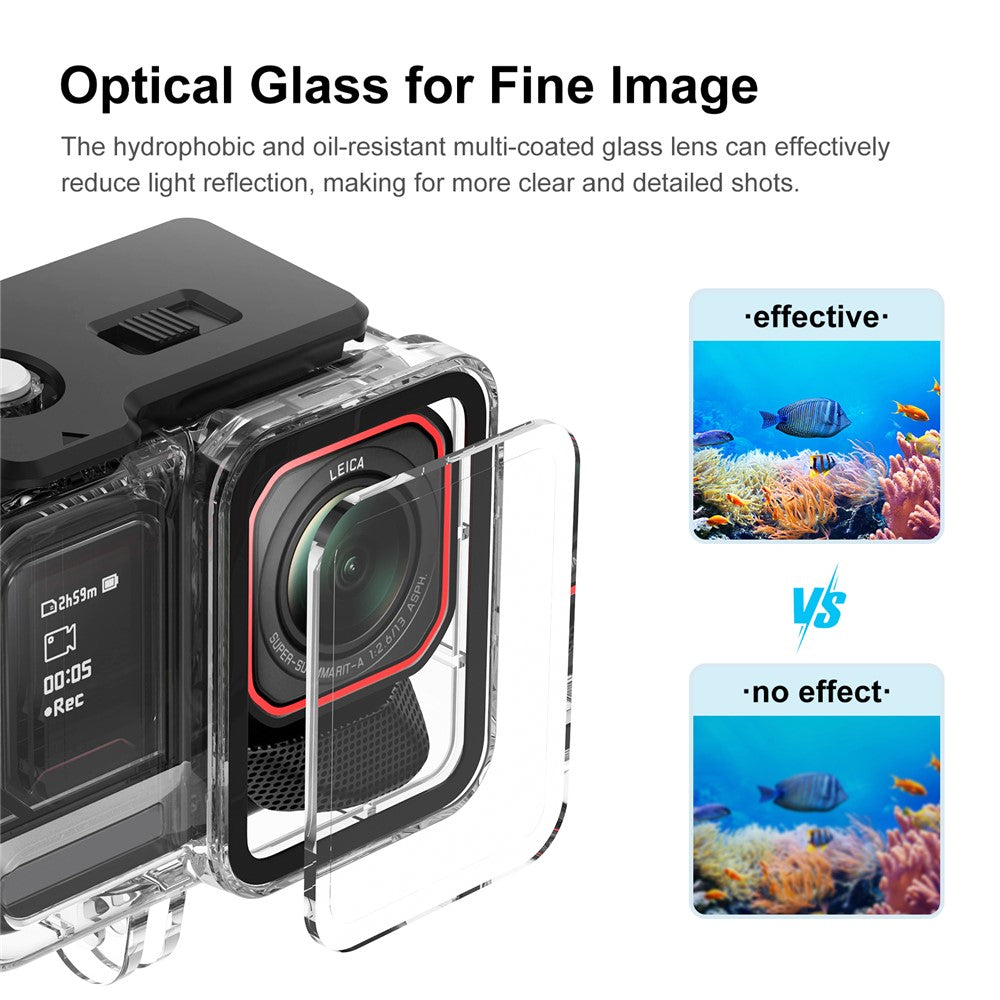 FLW057 For Insta360 Ace Pro 2 / ACE Pro Camera Waterproof Case 45m Underwater Housing Dustproof Shockproof Shell