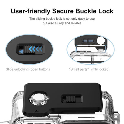 FLW057 For Insta360 Ace Pro 2 / ACE Pro Camera Waterproof Case 45m Underwater Housing Dustproof Shockproof Shell