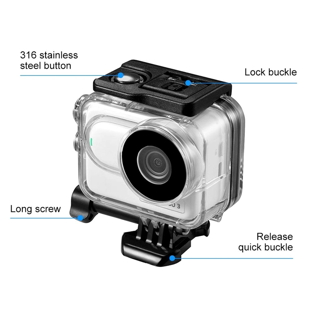 PULUZ PU877T For Insta360 GO 3 / 3S Waterproof Case 60m Underwater Camera Protection Shell