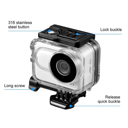PULUZ PU877T For Insta360 GO 3 / 3S Waterproof Case 60m Underwater Camera Protection Shell
