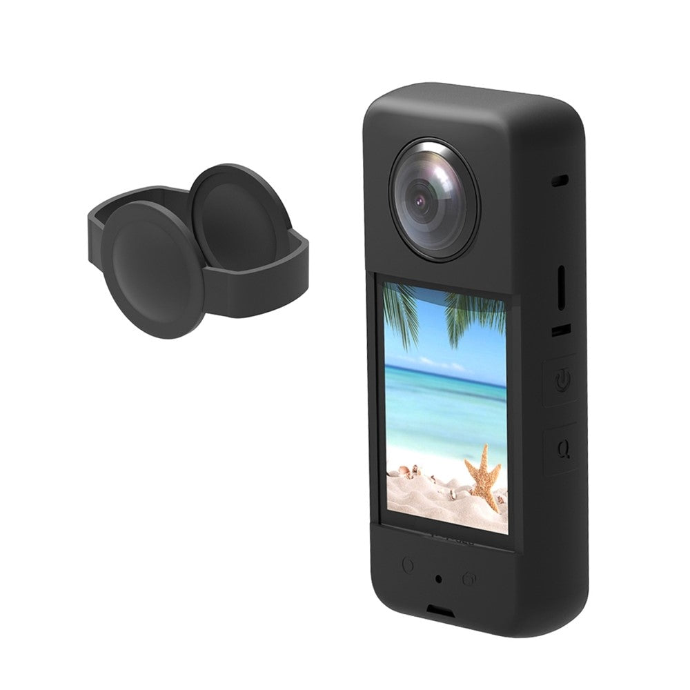 PULUZ PU802 For Insta360 X3 Silicone Camera Protective Case with Lens Cover
