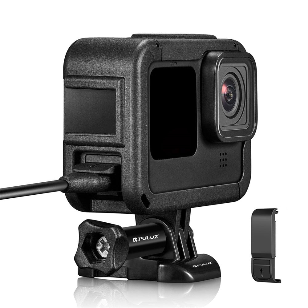 PULUZ PU583B Protective Frame for GoPro Hero 11 Black / 10 Black / 9 Black Camera Cage with Charging Side Cover