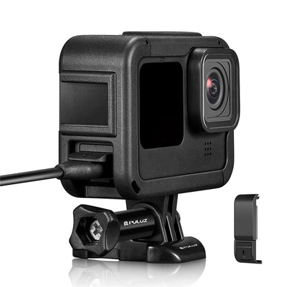 PULUZ PU583B Protective Frame for GoPro Hero 11 Black / 10 Black / 9 Black Camera Cage with Charging Side Cover