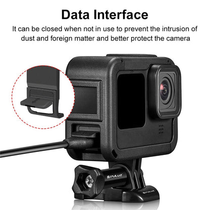 PULUZ PU583B Protective Frame for GoPro Hero 11 Black / 10 Black / 9 Black Camera Cage with Charging Side Cover
