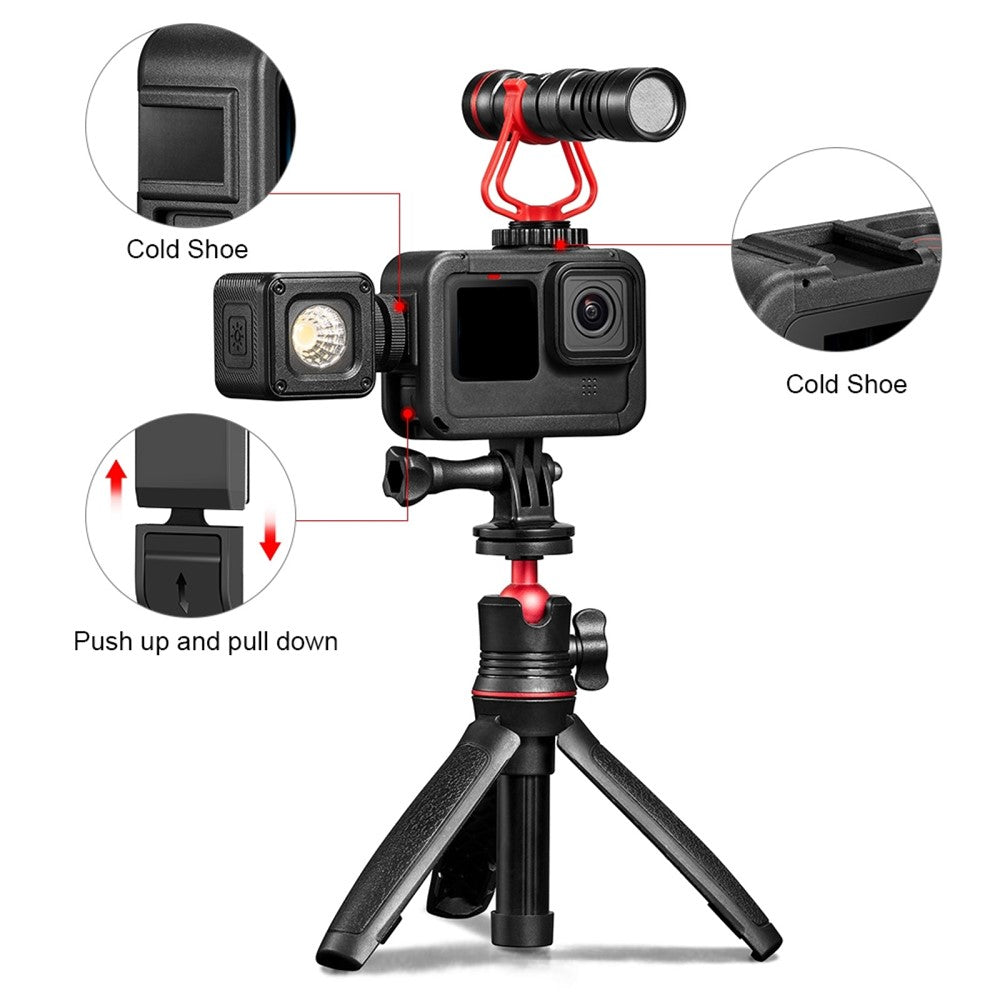 PULUZ PU583B Protective Frame for GoPro Hero 11 Black / 10 Black / 9 Black Camera Cage with Charging Side Cover