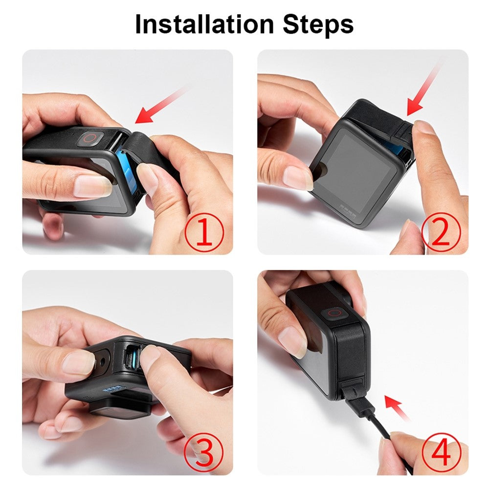 PULUZ PU583B Protective Frame for GoPro Hero 11 Black / 10 Black / 9 Black Camera Cage with Charging Side Cover