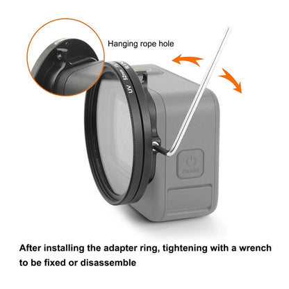 PULUZ PU596B 52mm CPL UV Filter for GoPro Hero 11 Black / 10 Black / 9 Black Camera Lens Filter with Adapter Ring