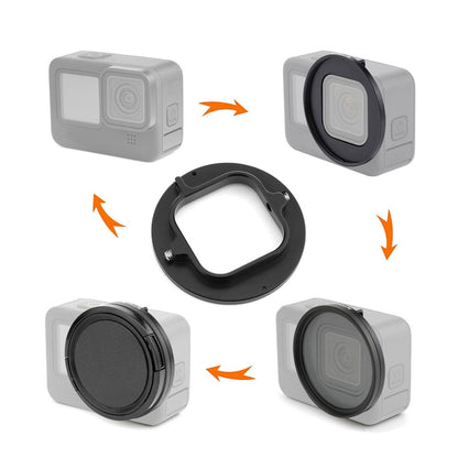 PULUZ PU596B 52mm CPL UV Filter for GoPro Hero 11 Black / 10 Black / 9 Black Camera Lens Filter with Adapter Ring
