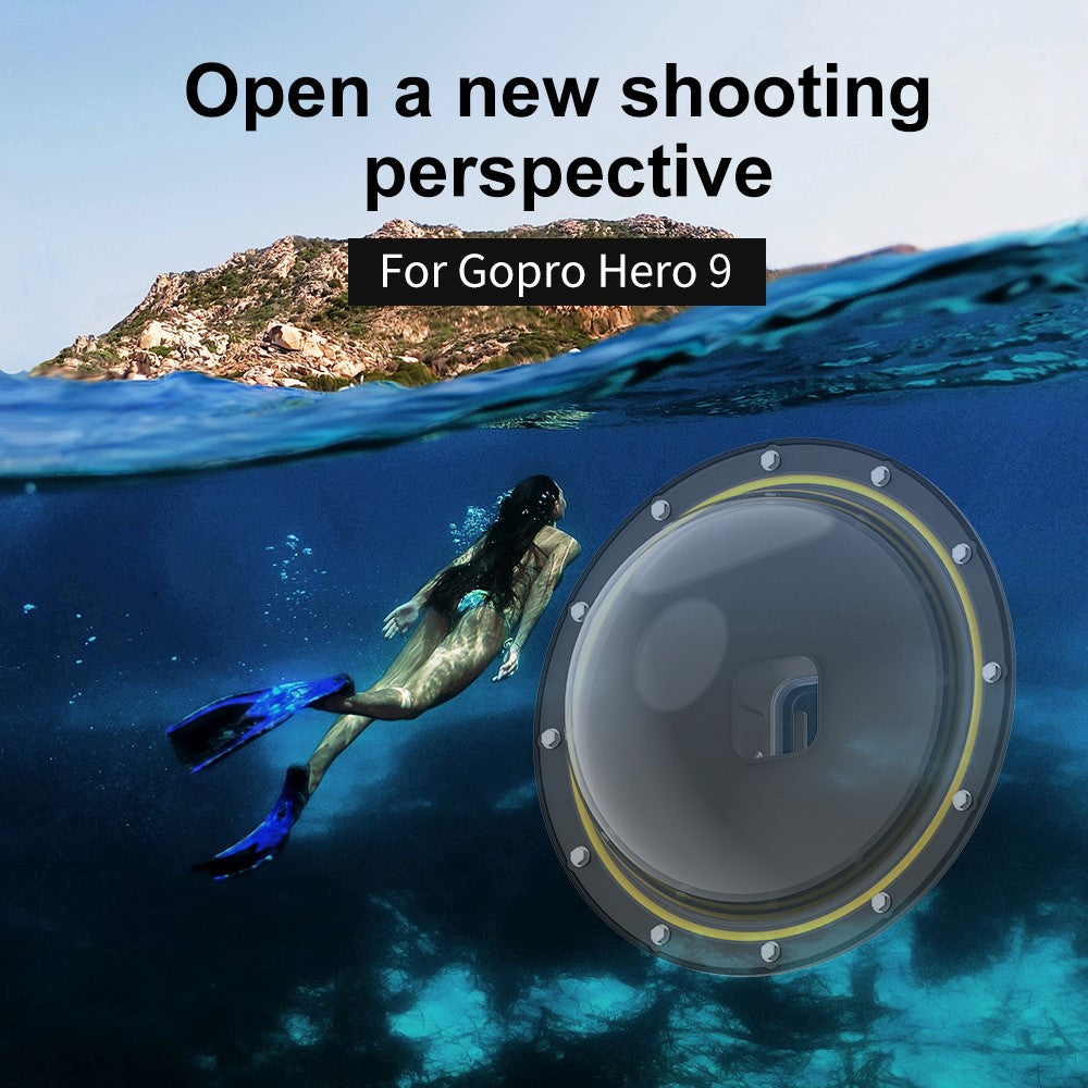 TELESIN AT1104 Dome Port with Floating Handle Trigger for GoPro Hero 9 Black Underwater Dive Case