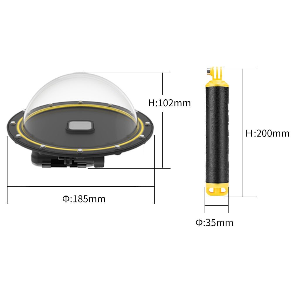 TELESIN AT1104 Dome Port with Floating Handle Trigger for GoPro Hero 9 Black Underwater Dive Case