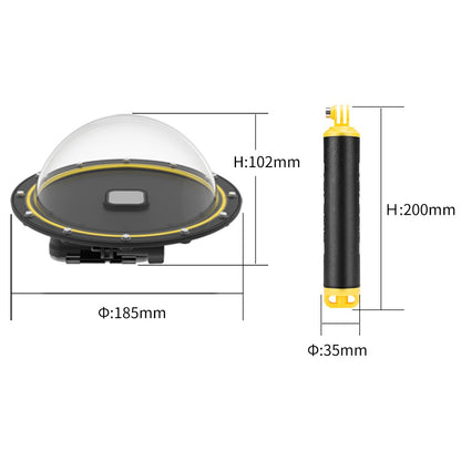 TELESIN AT1104 Dome Port with Floating Handle Trigger for GoPro Hero 9 Black Underwater Dive Case