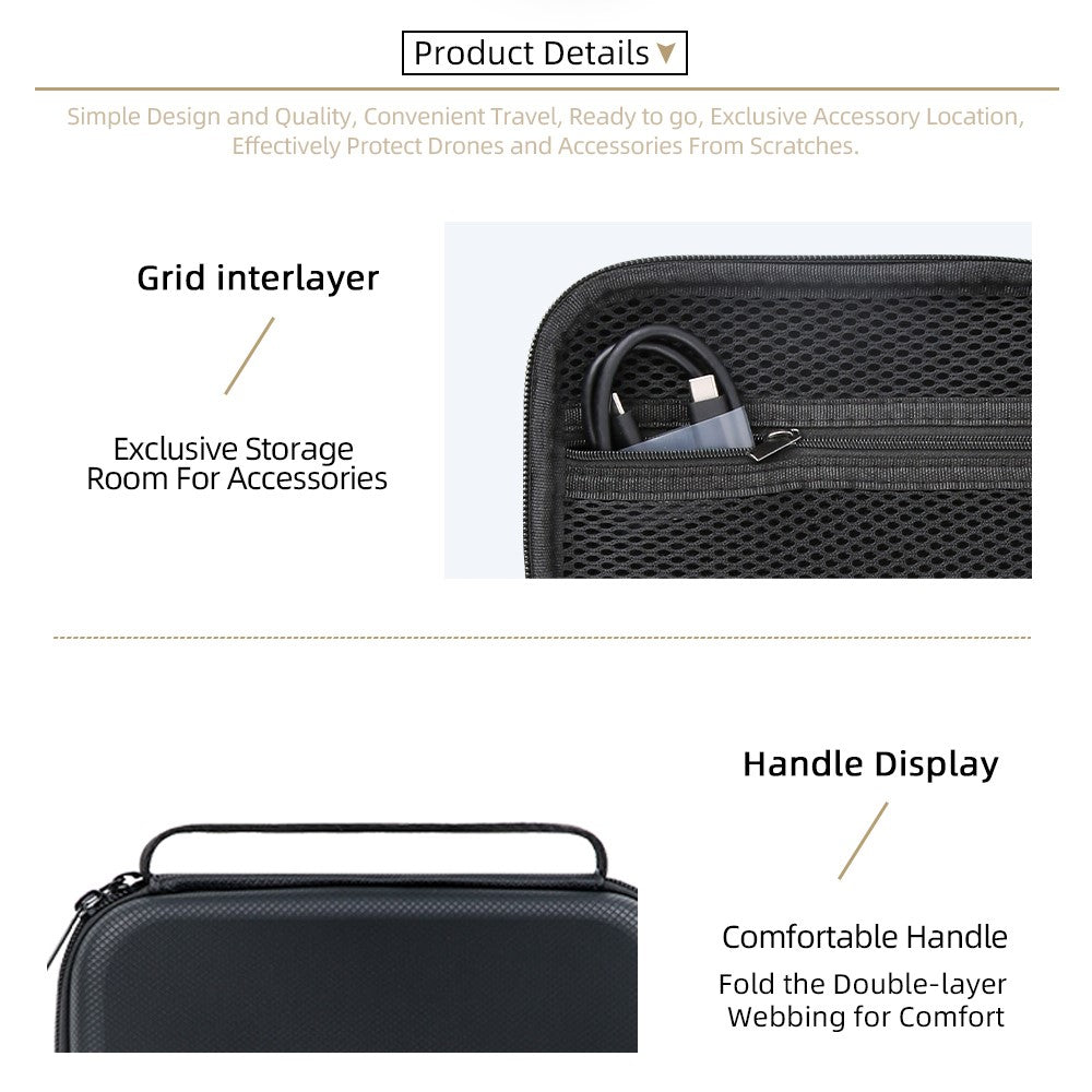 For DJI Osmo 360 Panoramic Camera Storage Case PU Leather Handbag Carrying Bag