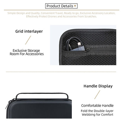 For DJI Osmo 360 Panoramic Camera Storage Case PU Leather Handbag Carrying Bag