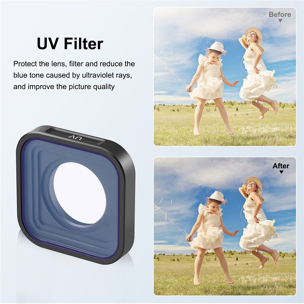 PULUZ PU923 UV Filter for GoPro HERO11 Black  /  HERO11 Black Mini  /  HERO10 Black  /  HERO9 Black Optical Glass Camera Lens Filter