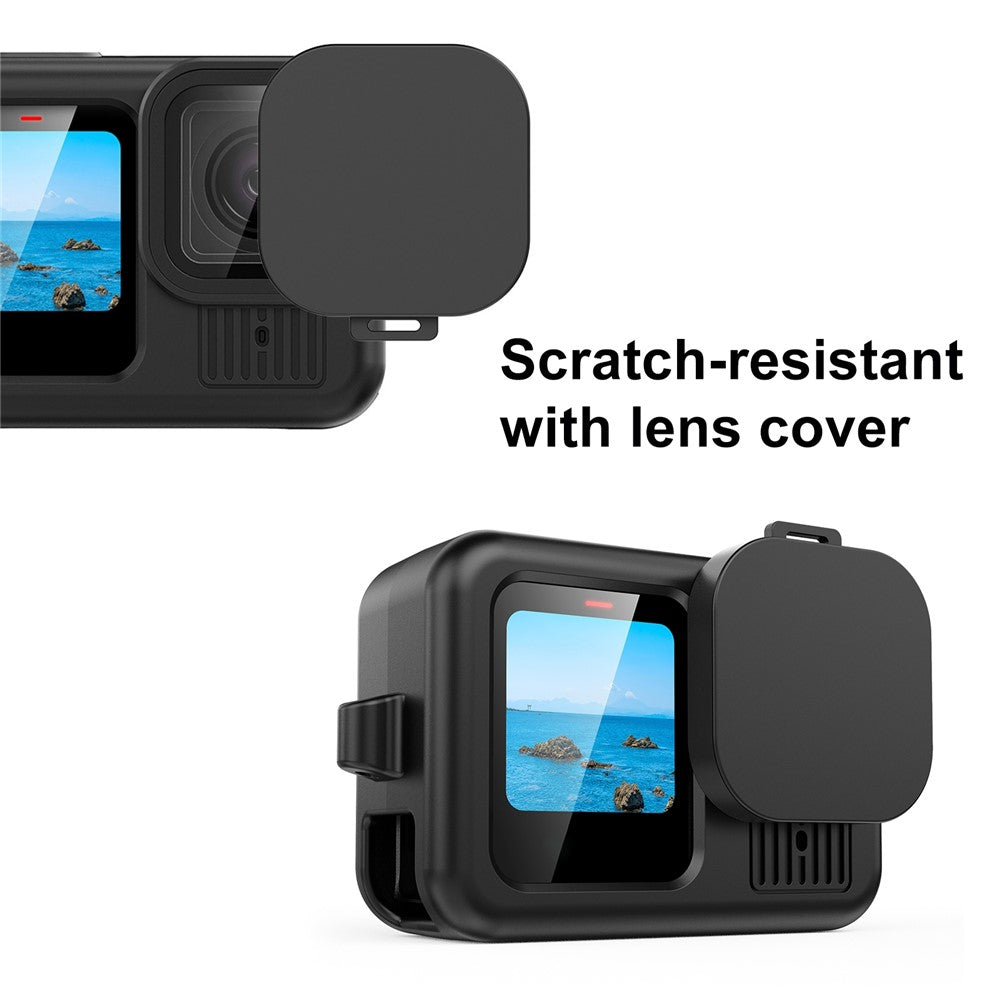PULUZ PU948 For GoPro HERO13 Black Scratch Resistant Silicone Protective Case with Lens Cap and Hand Strap Set