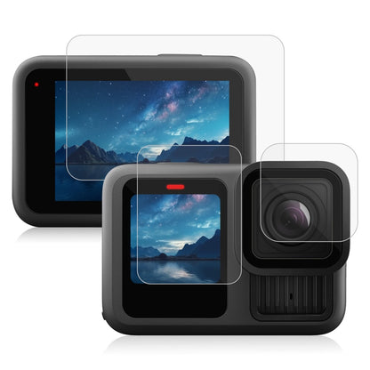 PULUZ PU954T For GoPro HERO13 Black High Transparency Front + Rear Screen Protector with Tempered Glass Lens Film