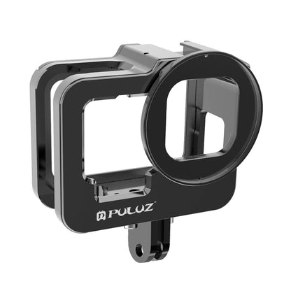 PULUZ PU508B For GoPro Hero 11 Black / 10 Black / 9 Black Metal Protective Camera Cage with UV Lens Filter