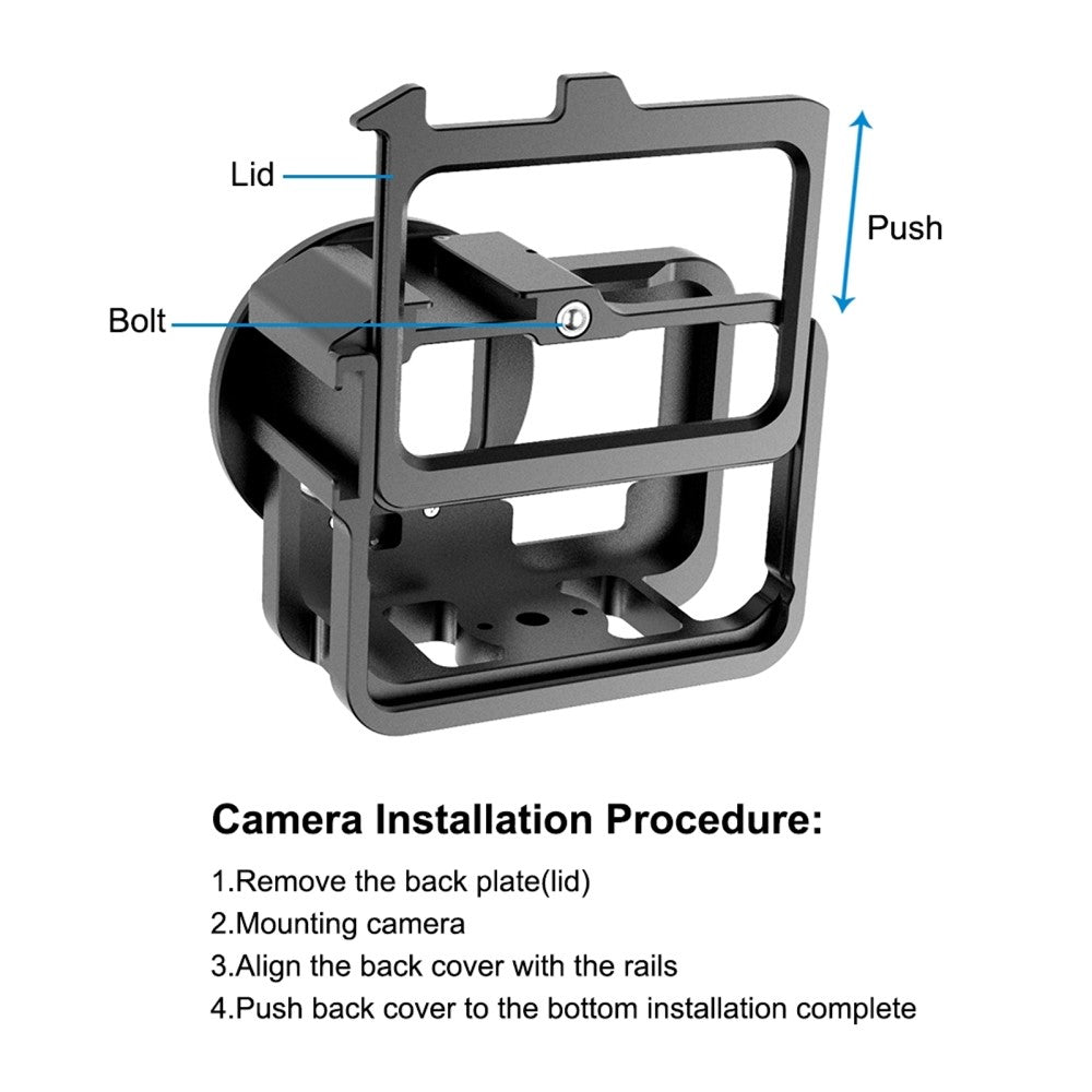 PULUZ PU508B For GoPro Hero 11 Black / 10 Black / 9 Black Metal Protective Camera Cage with UV Lens Filter