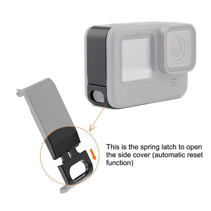 PULUZ PU517 Battery Cover for GoPro Hero 11 Black / 10 Black / 9 Black Camera Aluminum Alloy Side Lid