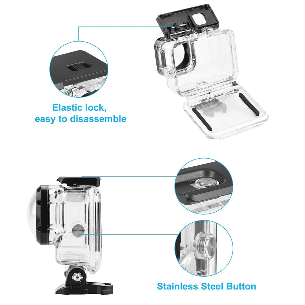 PULUZ PU559 For GoPro HERO11 Black / 10 Black / 9 Black Waterproof Case Max Lens Mod 40m Underwater Housing with Mount Base