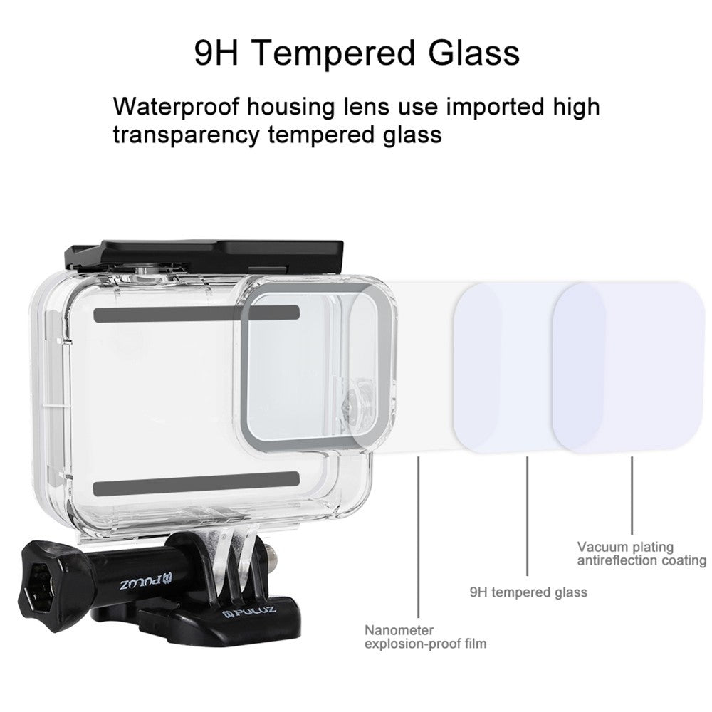 PULUZ PU353 For GoPro HERO8 Black Underwater Housing Waterproof Case 60M Diving Protective Shell
