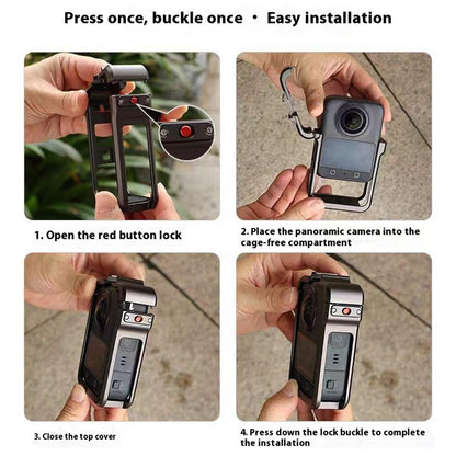 For DJI Osmo 360 Camera Quick Release Protective Frame Aluminum Alloy Cold Shoe Mount