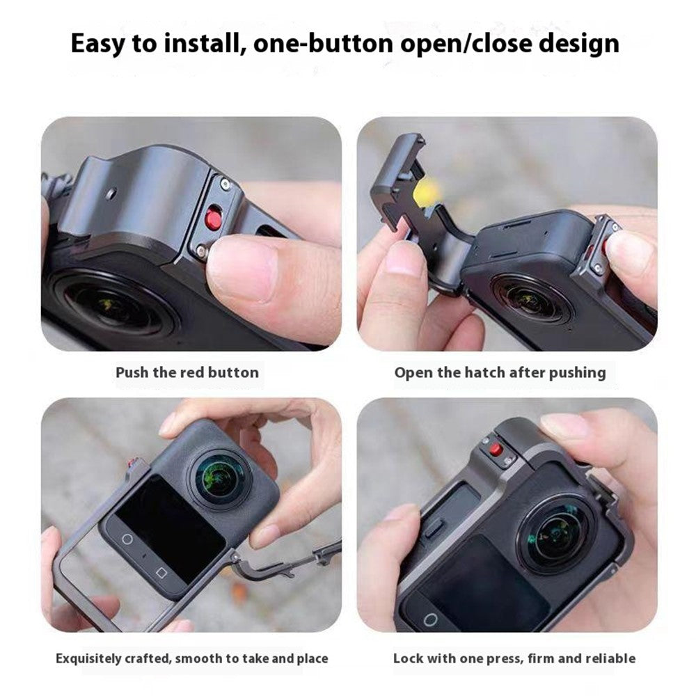 For DJI Osmo 360 Camera Quick Release Protective Frame Aluminum Alloy Cold Shoe Mount