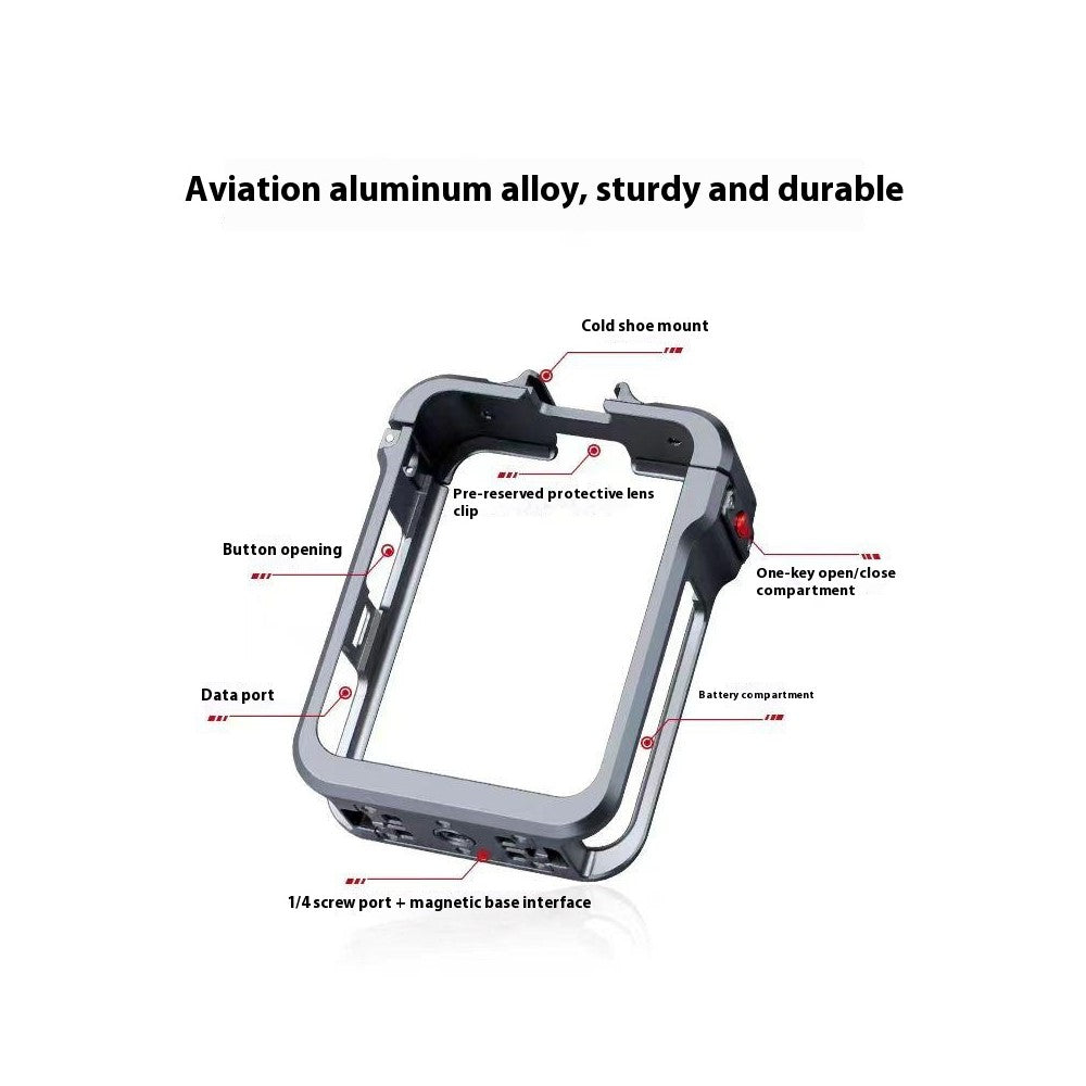 For DJI Osmo 360 Camera Quick Release Protective Frame Aluminum Alloy Cold Shoe Mount