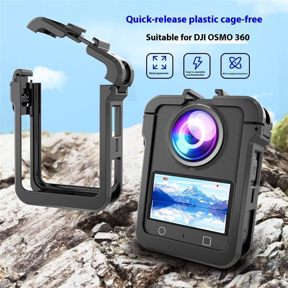 For DJI Osmo 360 Camera Cage Magnetic Quick Release Hard PC Protective Frame with 1 / 4" Adapter