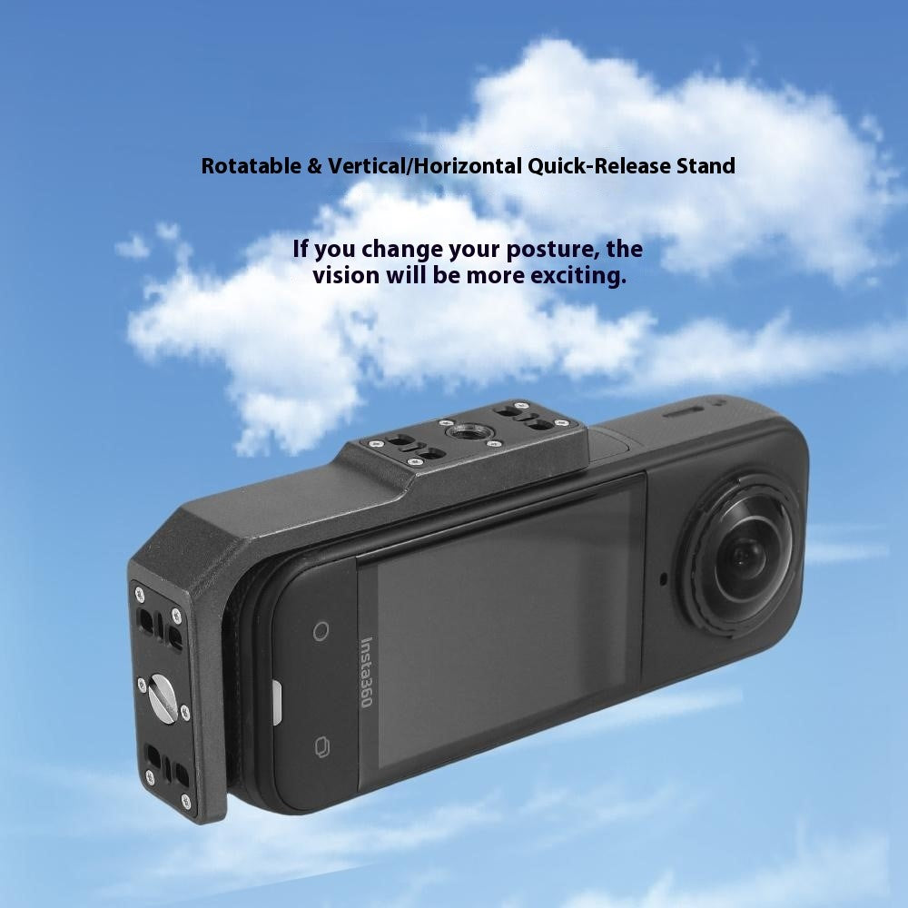 For Insta360 X5 / X4 / X3 Camera Mount Horizontal Vertical Aluminum Alloy Anti Shake Mounting Bracket