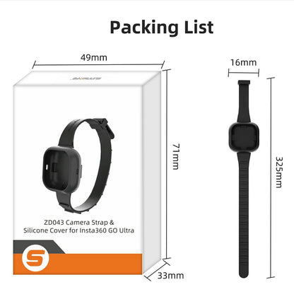 SUNNYLIFE GU-ZD043 For Insta360 Go Ultra Silicone Case Wristband Cover Multi-Functional Camera Accessory