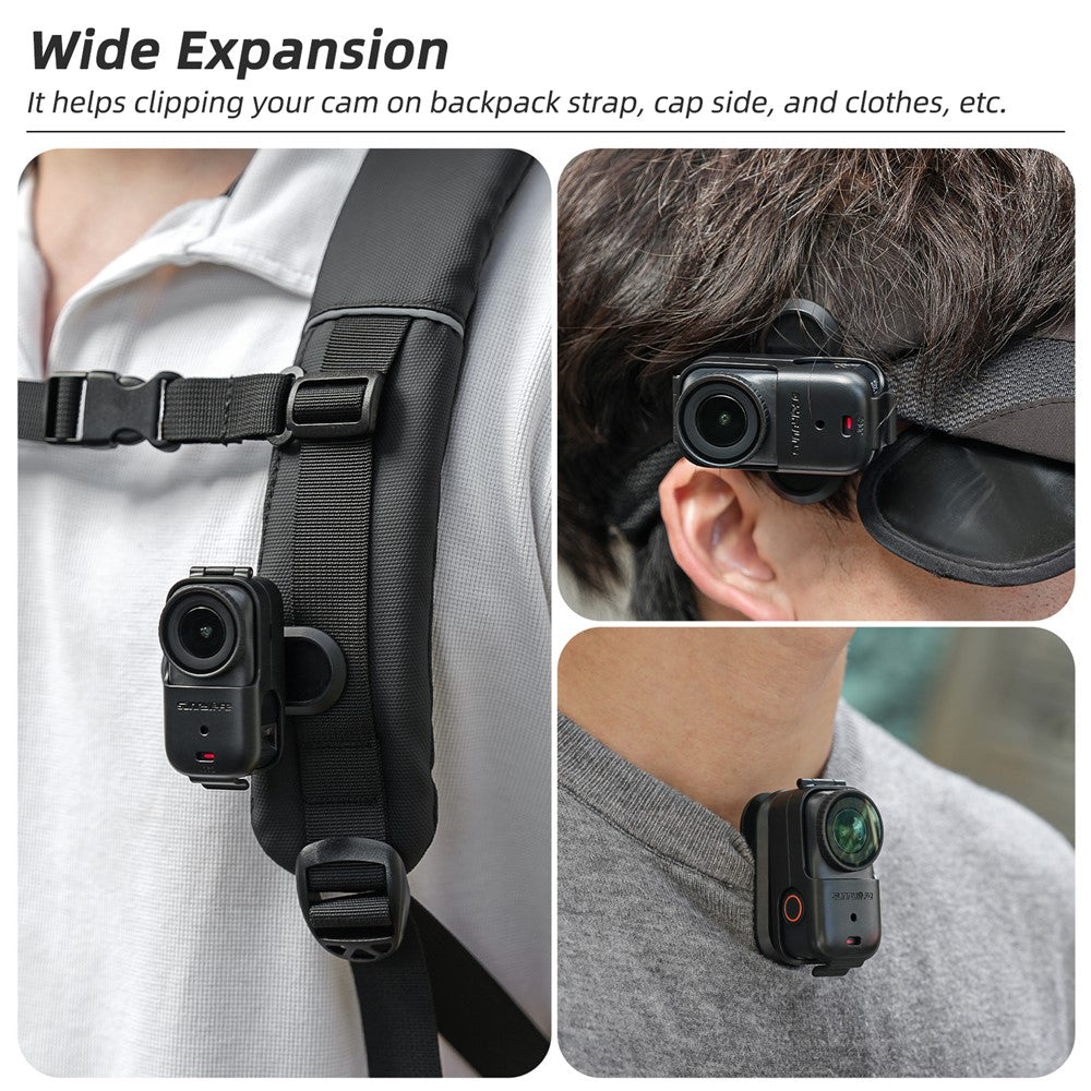 SUNNYLIFE ON-J062 For DJI Osmo Nano Backpack Clip Holder 360 Degree Rotatable Camera Mount Alligator Clamp Outdoor Photography